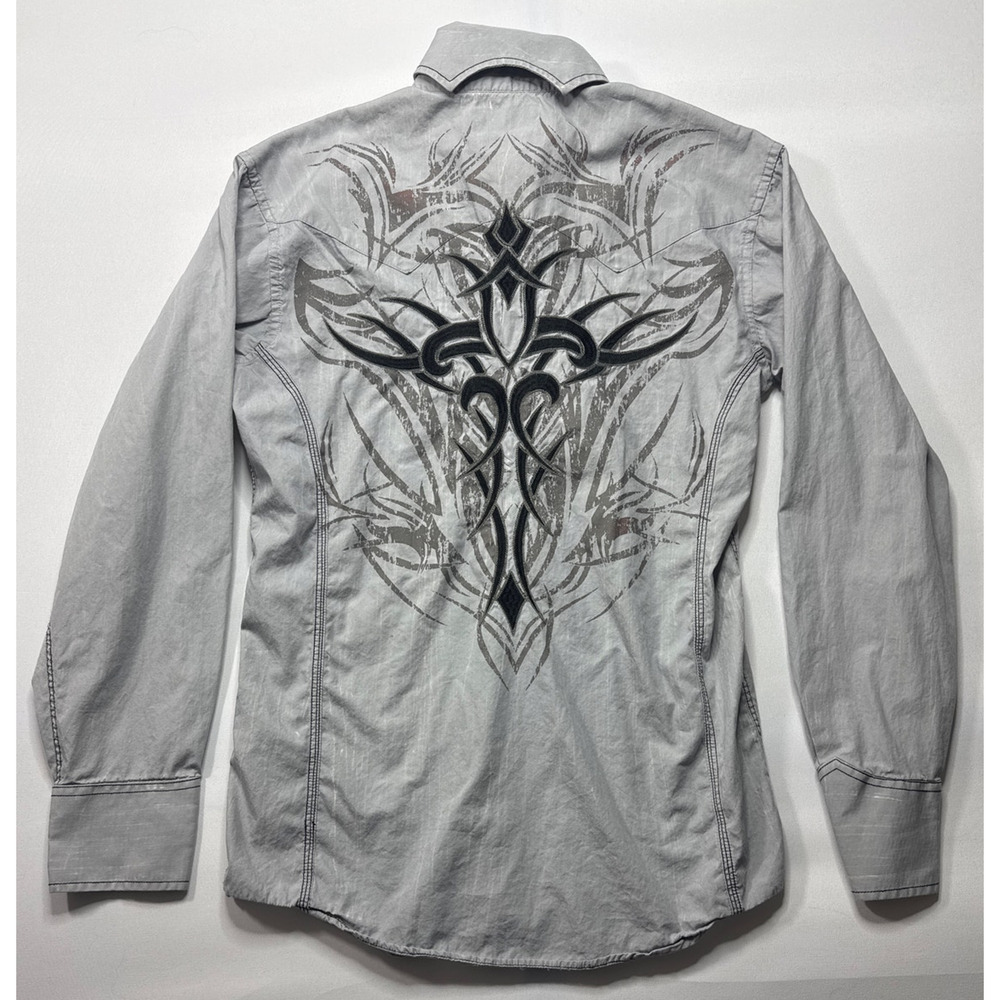 Panhandle Slim Men's Long Sleeve Tribal Pattern Pearl Snap Shirt - Size S*